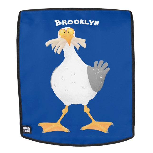 Sac À Dos Mouette drôle avec frites dessin animé (Devant amovible)