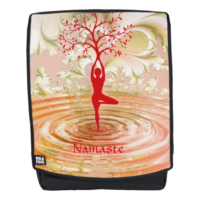 Sac À Dos Namaste Citation Arbre de vie Méditation Zen Yoga (Devant)