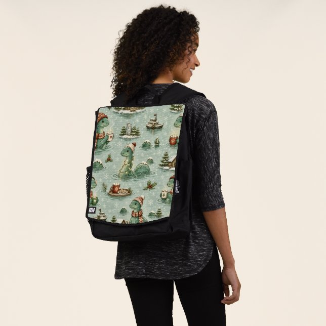 Sac À Dos Nessie de Noël Monstre du Loch Ness Confortable Cr (Porté)