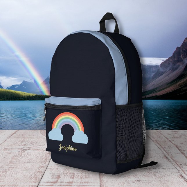 Sac à dos noir Pastel Rainbow (Rainbow Black Backpack)