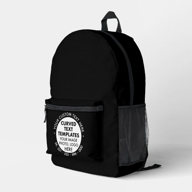 Sac à dos noir promotionnel avec logo personnalisé (Coin arrière droit)