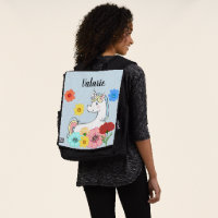 Sac à dos nommé fait sur commande de licorne douce