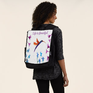 Sac À Dos Oiseau Art Floral Colibri