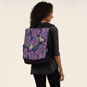Sac À Dos Oiseaux dans le jardin violet lilas