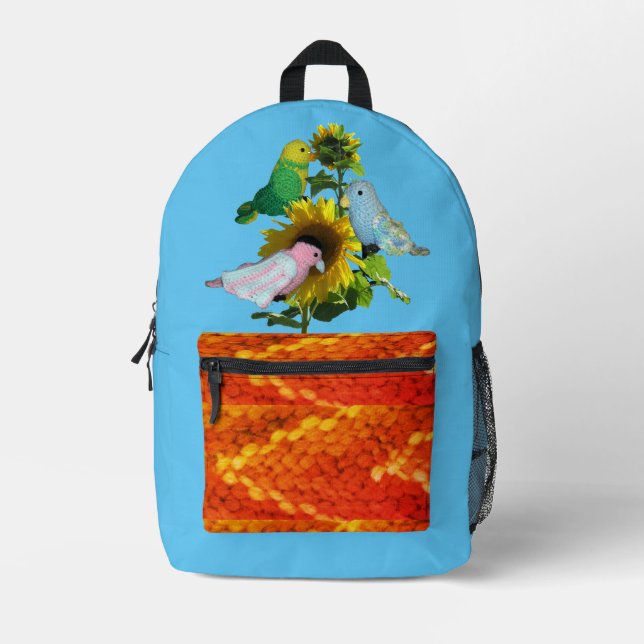 Sac à dos - Oiseaux de jouets sur tournesol (Recto)