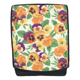 Sac À Dos Pansies sur blanc cassé