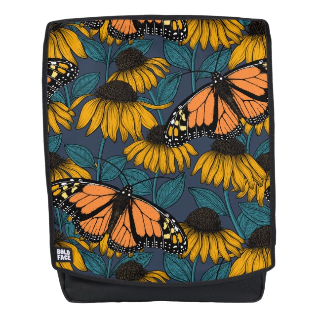 Sac À Dos Papillon monarque sur confluents jaunes (Devant)