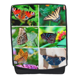 Sac À Dos Papillons Collage Peacock Blue Tiger Swallowtail