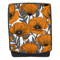 Pavot orange sur blanc