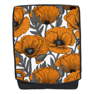 Sac À Dos Pavot orange sur blanc