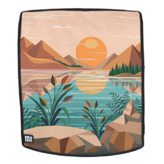 Sac À Dos Paysage de coucher de soleil sur un lac de montagn
