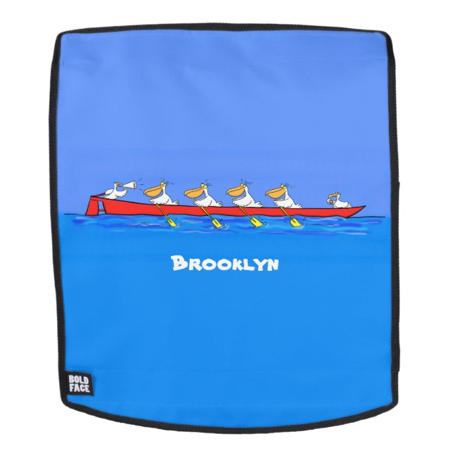 Sac À Dos Pélicans drôles faisant de l'aviron illustration d (Devant amovible)