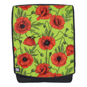 Sac À Dos Pépites, rouge et vert sur le vert citron