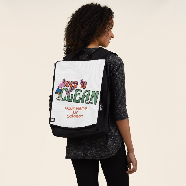 Sac à dos personnalisé avec nom et photo de style  (Porté)