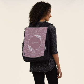Sac à dos personnalisé Mauve Elegant Damask