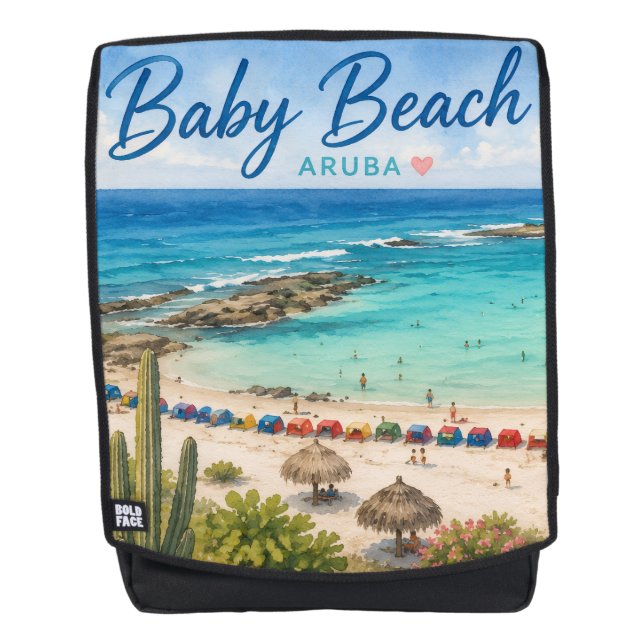 Sac À Dos Plage de bébé Aruba Voyage souvenir des Caraïbes (Devant)