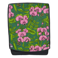 Pois doux et bourdons, vert et rose