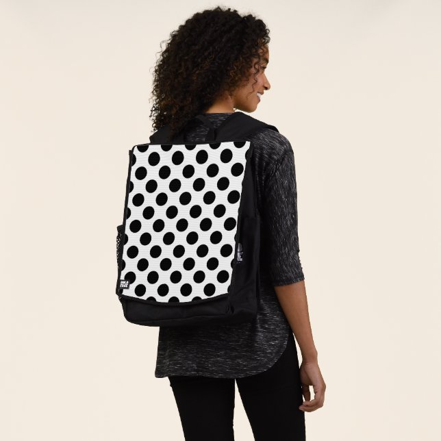 Sac À Dos Pois, Motif Polka Dot, noir et blanc (Porté)