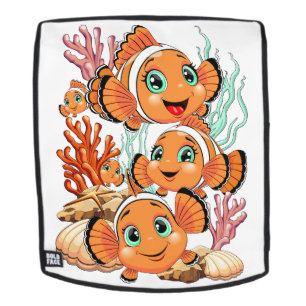 Sac À Dos Poisson clown Dessin animé mignon Famille Sous l'e