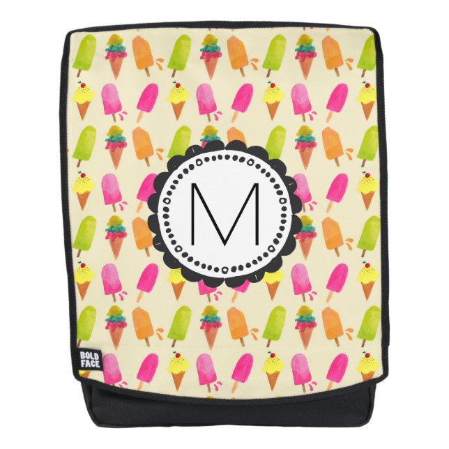 Sac À Dos Popsicules et cônes de crème glacée Monogramme per (Devant)