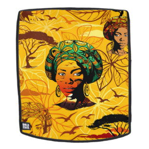 Sac À Dos Portrait féminin africain avec coucher de soleil