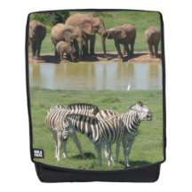 Sac à dos pour adultes africains Eléphants et zèbr