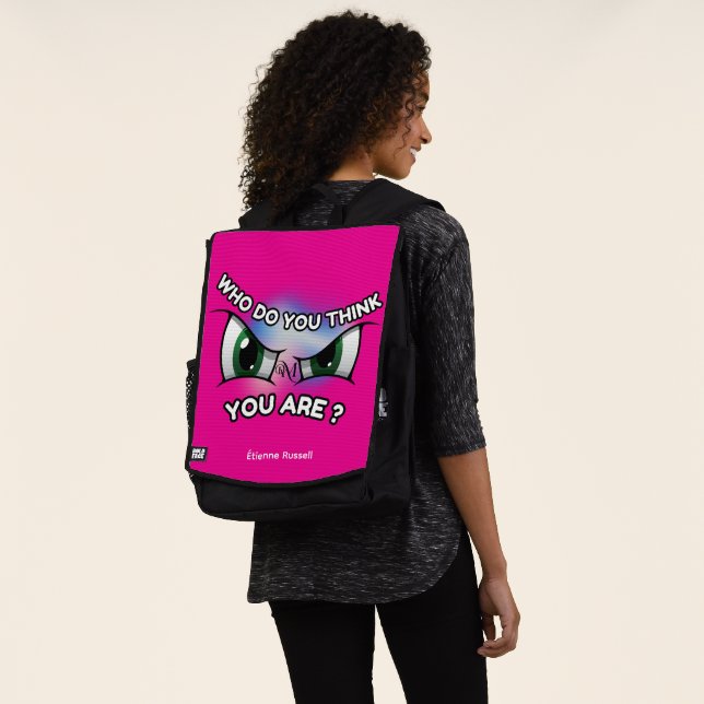 Sac à dos pour adultes : Qui pensez-vous (rose) (Porté)