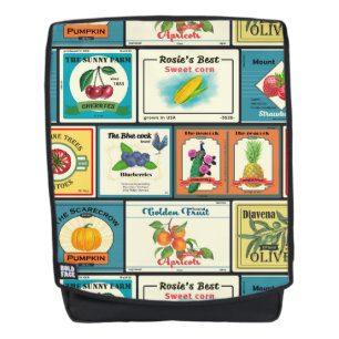 Sac À Dos Produits vintages en conserve-étiquettes de fruits