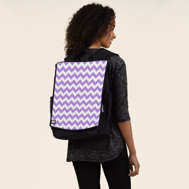 Sac À Dos Purple Zigzag, Purple Chevron, Motif géométrique (Porté)