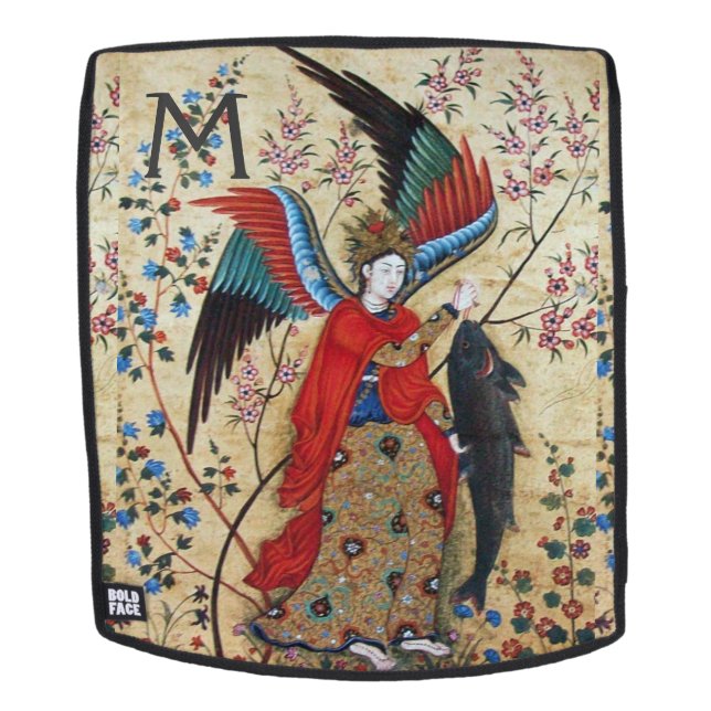 SAC À DOS RAPHAEL D'ARKHANGEL ET MONOGRAMME DE POISSONS (Devant amovible)