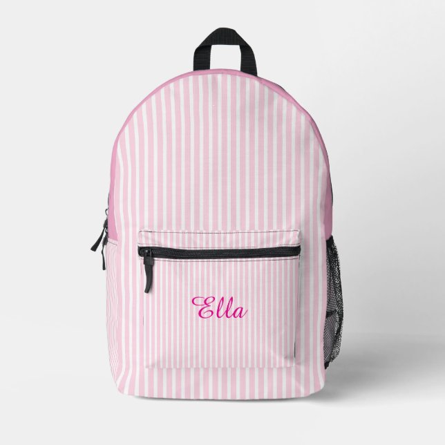 Sac à dos rayé pour filles personnalisées (Recto)