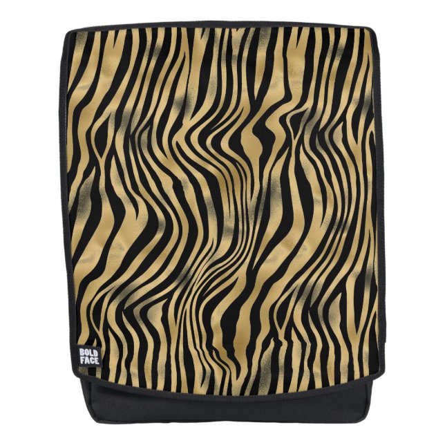 Sac À Dos Rayures de tigre noir et or (Devant)