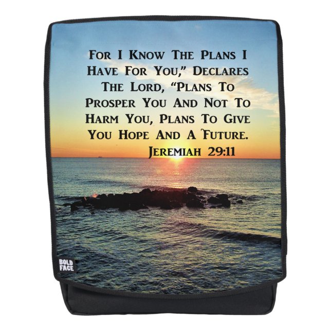 SAC À DOS RÉCOLTE DU LEVER JEREMIAH 29:11 DOS (Devant)