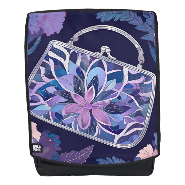 Sac À Dos Roses de Nuit Violettes art IA  (Devant)