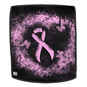 Sac À Dos Ruban de sensibilisation rose grunge cœur