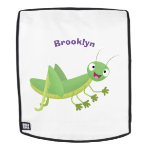 Sac À Dos Sauterelle de dessin animé verte mignonne et heure