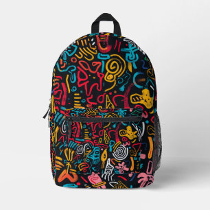 Sac à dos scolaire hippie tout imprimé