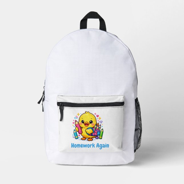 Sac à dos scolaire imprimé canard mignon pour enfa (Recto)