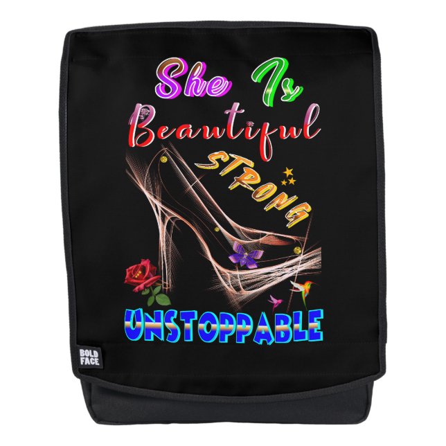Sac À Dos She Is Beautiful Strong Unstoppable (Devant)