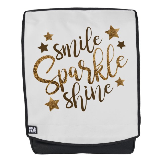 Sac À Dos Smile Sparkle brillant Citation de pensée positive (Devant)
