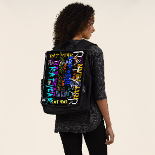 Sac À Dos Style Graffiti répétitif Rat Metal Année 2020 Back