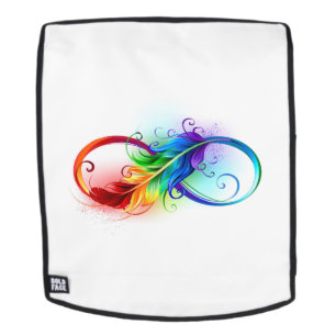 Sac À Dos Symbole d'infini avec plume arc-en-ciel