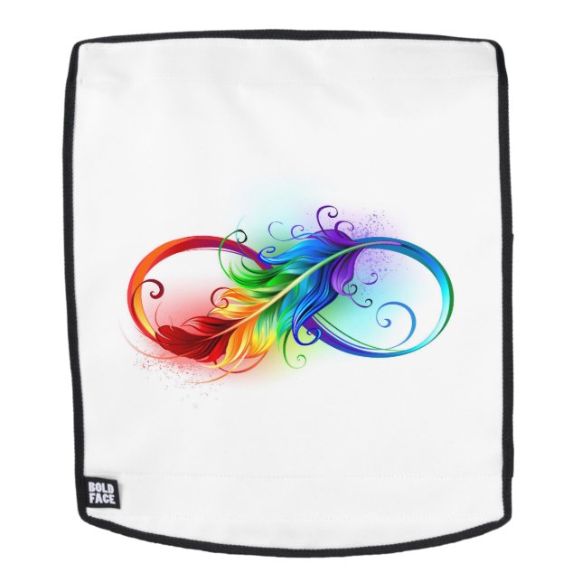 Sac À Dos Symbole d'infini avec plume arc-en-ciel (Devant amovible)