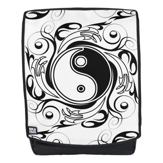 Sac À Dos Symbole Yin & Yang Tatouage Noir et Blanc (Devant)