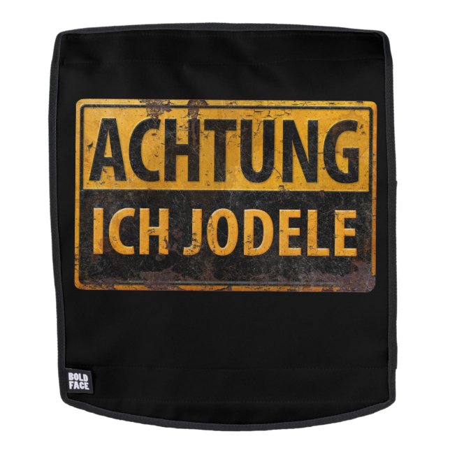Sac À Dos SYMBOLE Yodel allemand ACHTUNG ICH JODELE Lustig (Devant amovible)