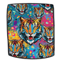 Tête de tigre couleurs arc-en-ciel peinture taches