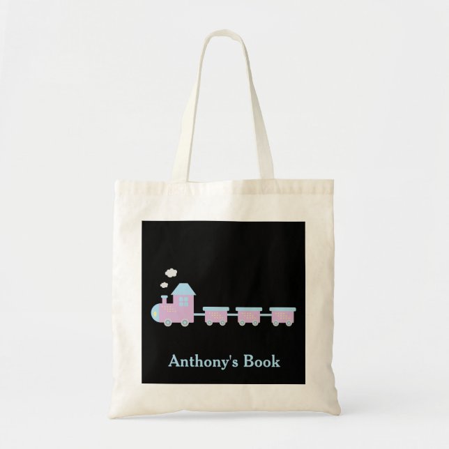 Sac à dos train rose bleu noir pour enfants avec n (Devant)
