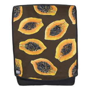 Sac À Dos Tranches de Papaya sur brun foncé