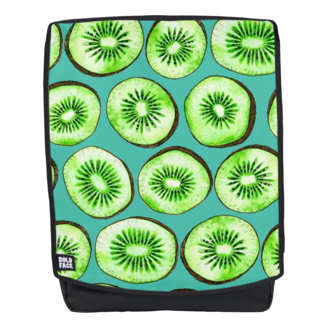 Sac À Dos Tranches Kiwi sur turquoise (Devant)