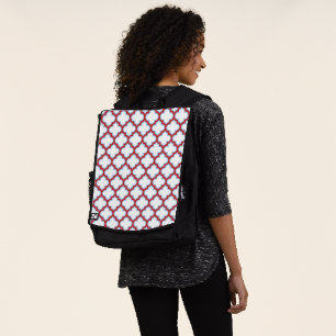 Sac À Dos Trellis blanc et rouge, treillis, Quatrefoil